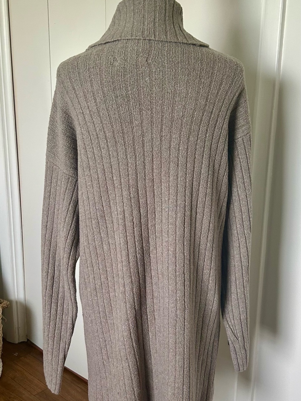 Abercrombie & Fitch Taupe Ribbed Turtleneck Sweater Dress - Picture 2 of 6